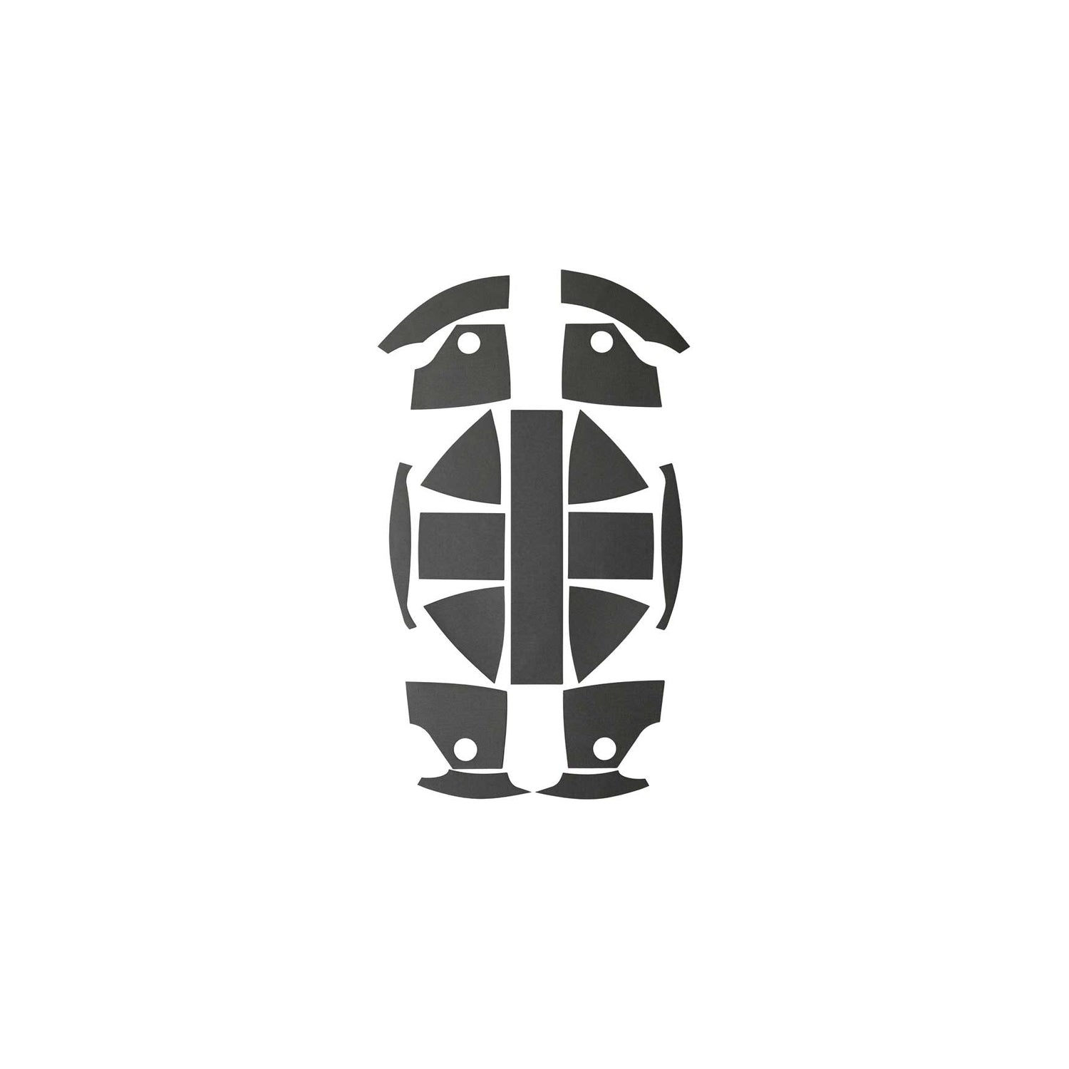 Top-down view of Ranger Wrap Skin for Kevy Helmet in Wolf Grey color, laid flat