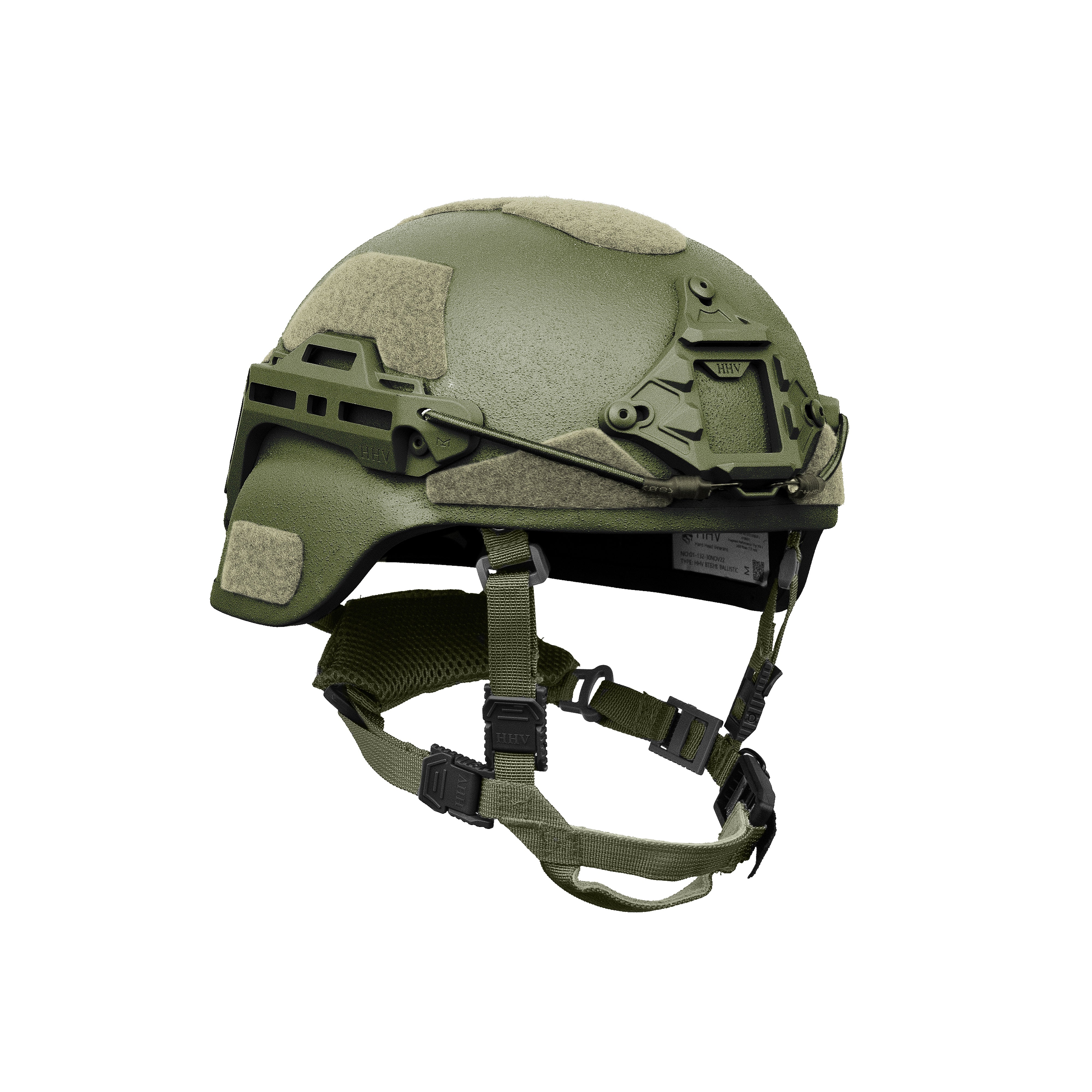 MICH helmet with rails