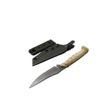 HHV and Trained Monkey Blade Co CAPO Knife with black kydex sheath and aramid fiber handle.