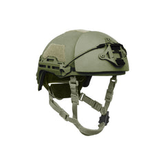 OD Green Hard Head Veterans ATE_Rifle Helmet with Up-armor facing left