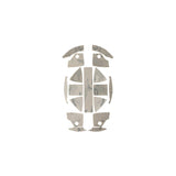 Top-down view of Ranger Wrap Skin for Kevy Helmet in Alpine Multicam pattern, laid flat
