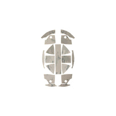 Top-down view of Ranger Wrap Skin for Kevy Helmet in Alpine Multicam pattern, laid flat