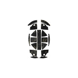 Top-down view of Ranger Wrap Skin for Kevy Helmet in black multicam, laid flat