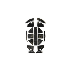 Top-down view of Ranger Wrap Skin for Kevy Helmet in black multicam, laid flat