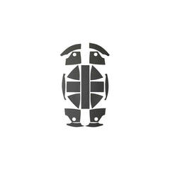 Top-down view of Ranger Wrap Skin for Kevy Helmet in Wolf Grey color, laid flat