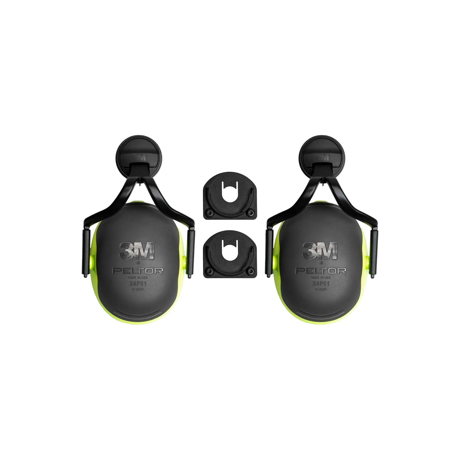 Pair of 3M Peltor ear muffs on a white background