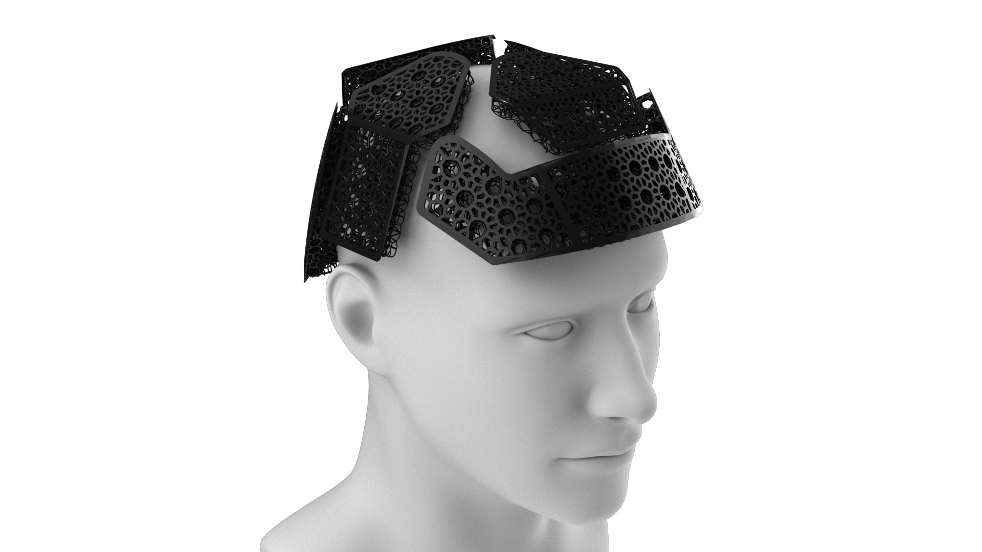 Micro Lattice Pad set for helmets on head