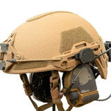 Pop Out Rail Adapter Kit on a ballistic helmet